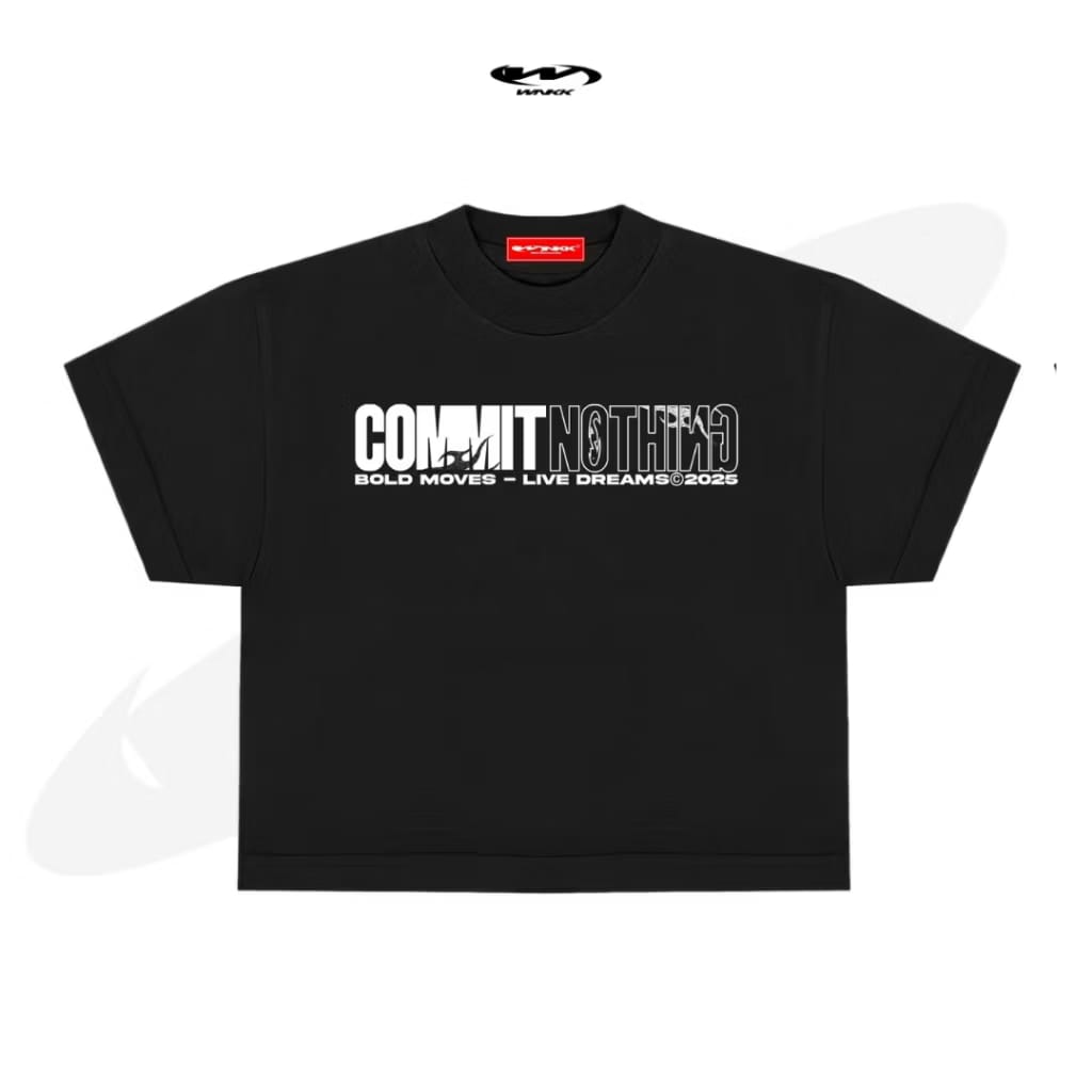 WNKK Kaos Boxy Heavyweight COMMIT NOTHING Tshirt Boxy Basic Heavyweight